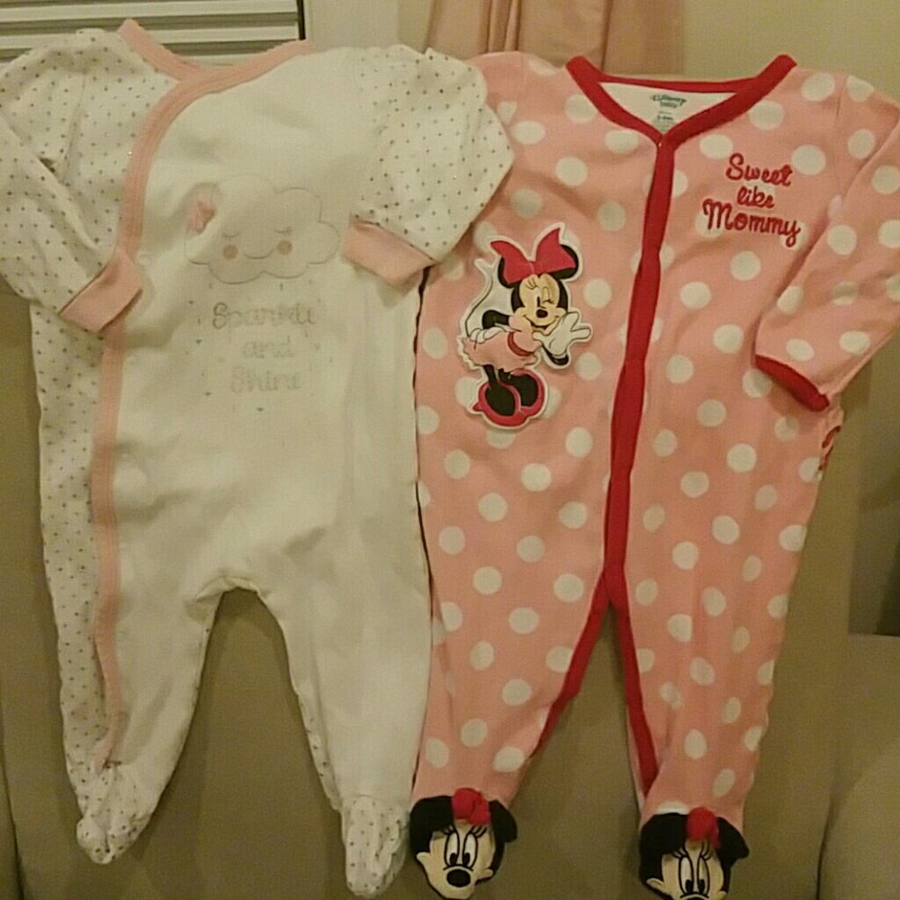 Bundle of 2 baby girl Feetie pajamas